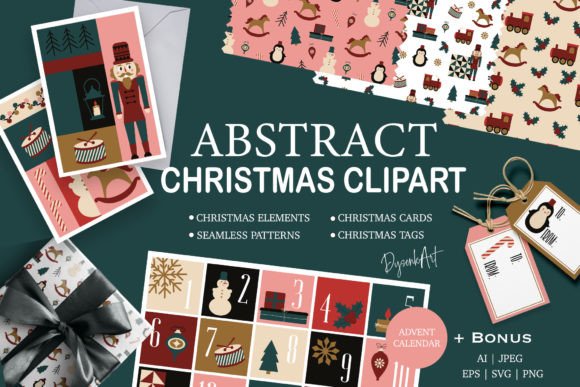 Abstract Christmas Clipart: A Versatile Vector Collection for Holiday Design