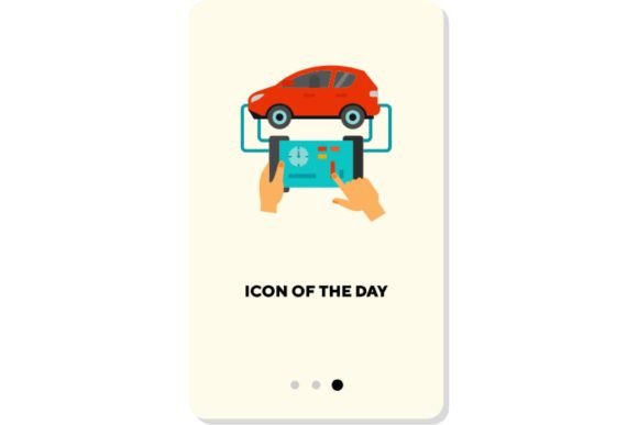 Car Engine Flat Vector Icon: Hands Holding