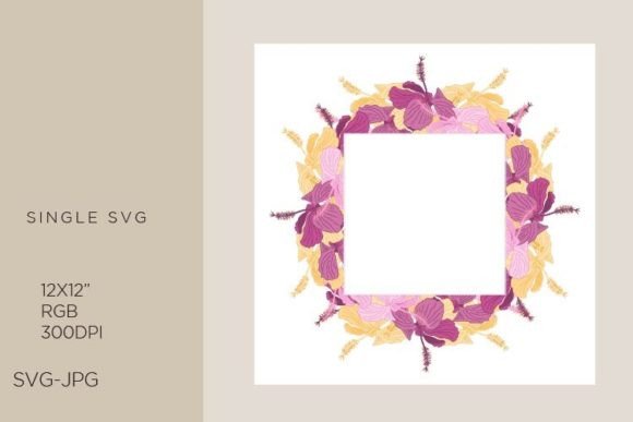 Integrating Hibiscus Flowers Tropic Frame into Modern Digital and Print Design Workflows
