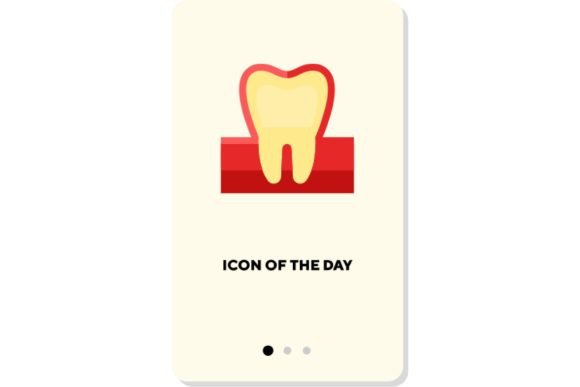 Teeth Care Flat Icon: Healthy Molar Isol
