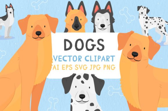 Unlocking Creative Potential with High-Quality Dog Breeds Vector Clipart